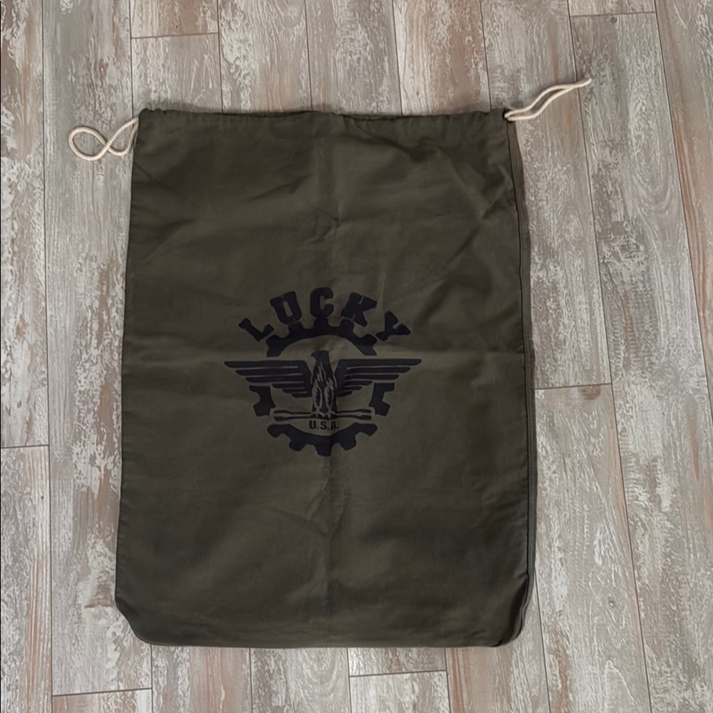 Lucky Brand Green Duffel Bag with Drawstring Closure